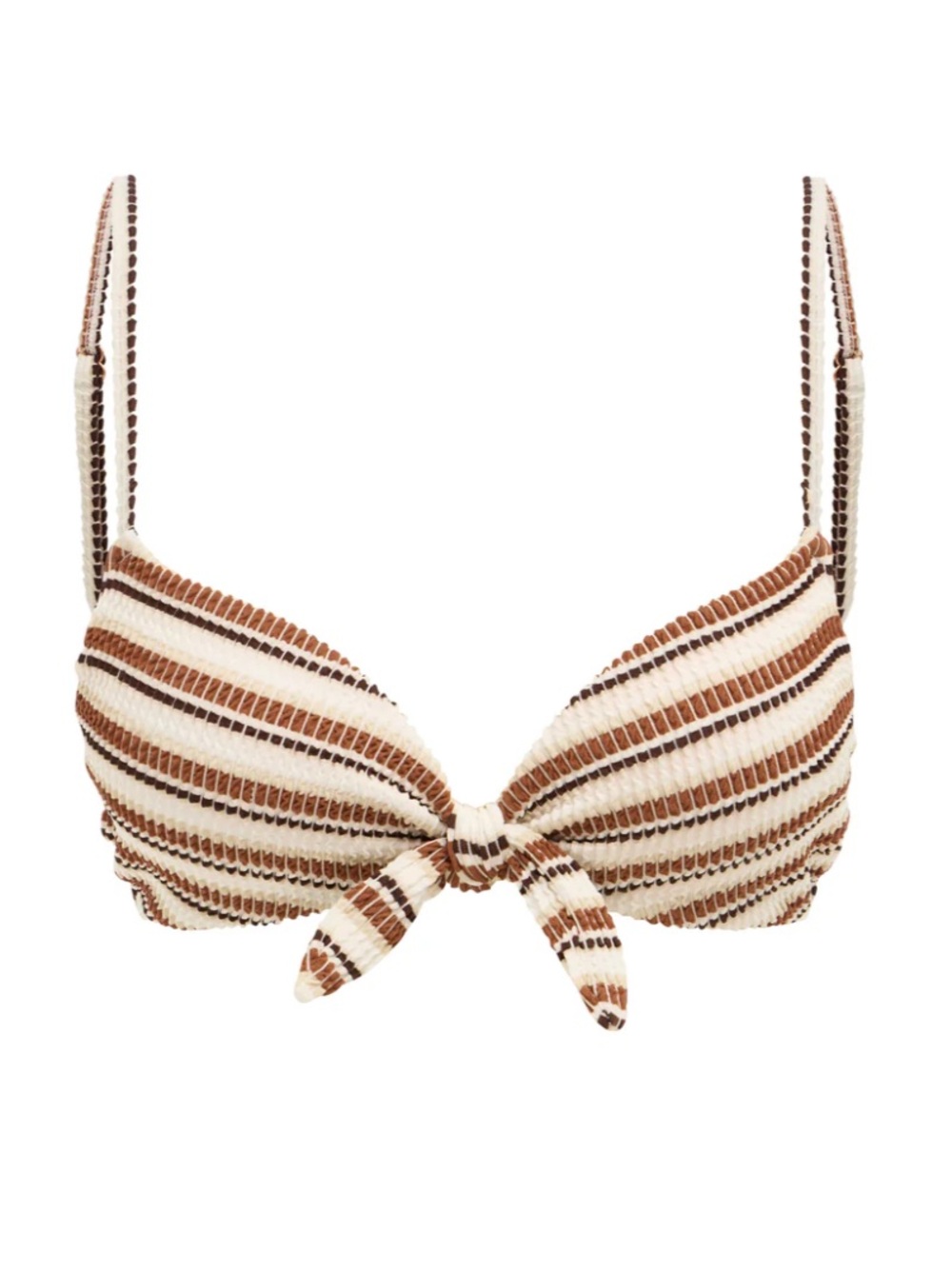 SOMERFIELD SWIM PALMA TOP SAHARA stripe bikini top size small brown black white